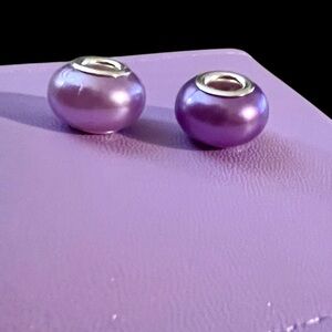 Light or dark Purple spacer Bead Charm NWT